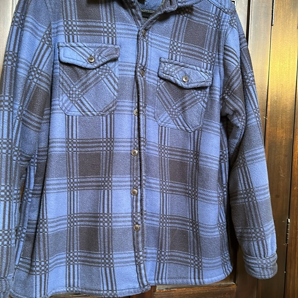 M Shacket - blue / black lined flannel - Picture 3 of 8